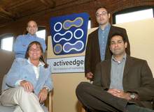 ActiveEdge founder Deepak Gursahaney, front right, says his integrated marketing firm works without having layers between clients and his team. Also pictured are Diane Vautier, marketing director; back row, from left: Scott Wright, creative and brand officer; and Duncan Hsu, new media designer.